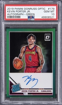 2019-20 Panini Donruss Optic "Rated Rookie" Autograph Green #179 Kevin Porter Jr. Signed Rookie Card (#2/5) - PSA GEM MT 10